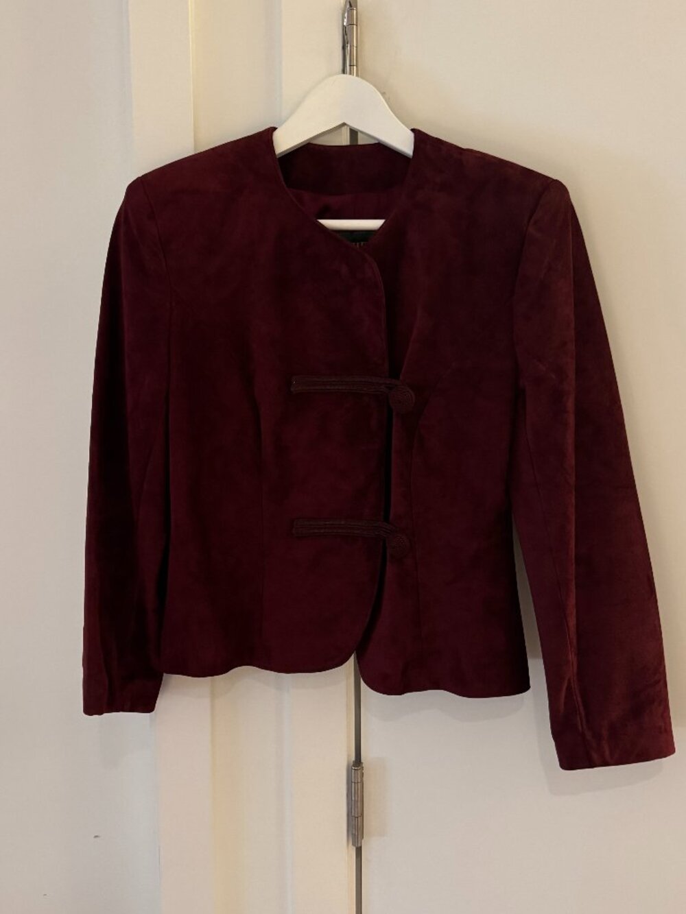 VINTAGE DANIER MAROON SUEDE CROPPED JACKET SIZE S made in canada